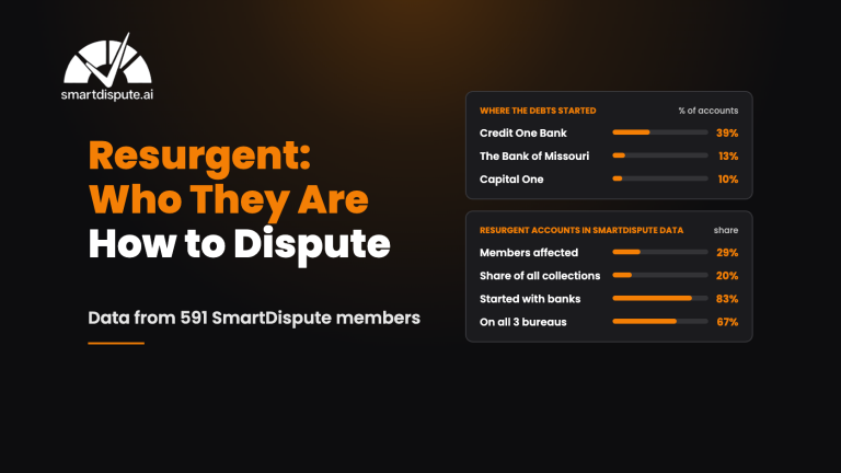 Resurgent Capital Services: who they are and how to dispute, with SmartDispute data on the accounts it services