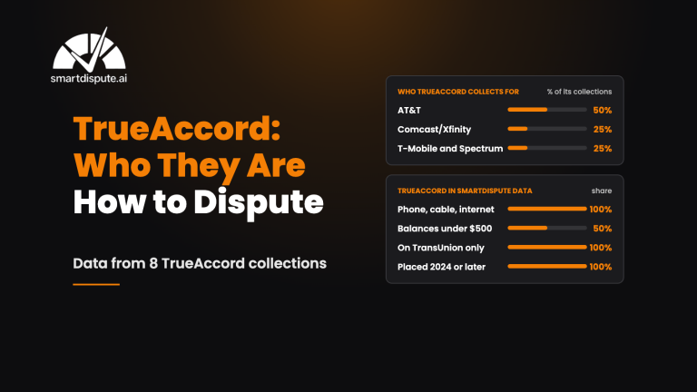 TrueAccord: who they are and how to dispute, with SmartDispute data on its collections